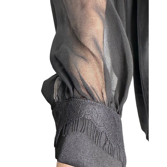 GUESS for MARCIANO Black Silk Satin & Lace Dress, Bewitching, Alluring, Large - Picture 10 of 14